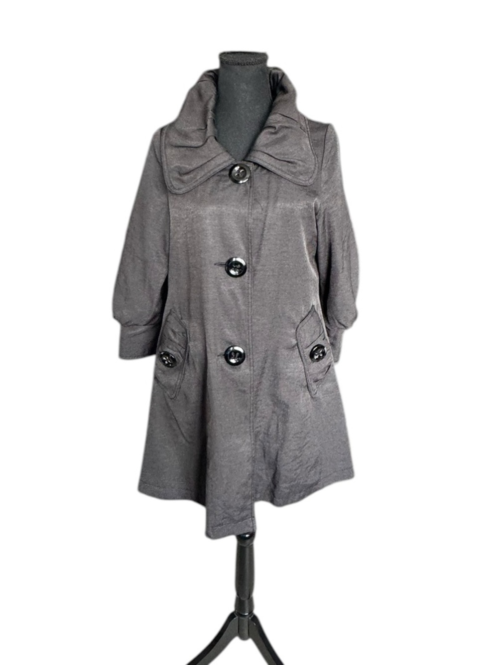 Montanaco Gray Trench Coat M Chic Minimalist Quiet Luxury Jacket
